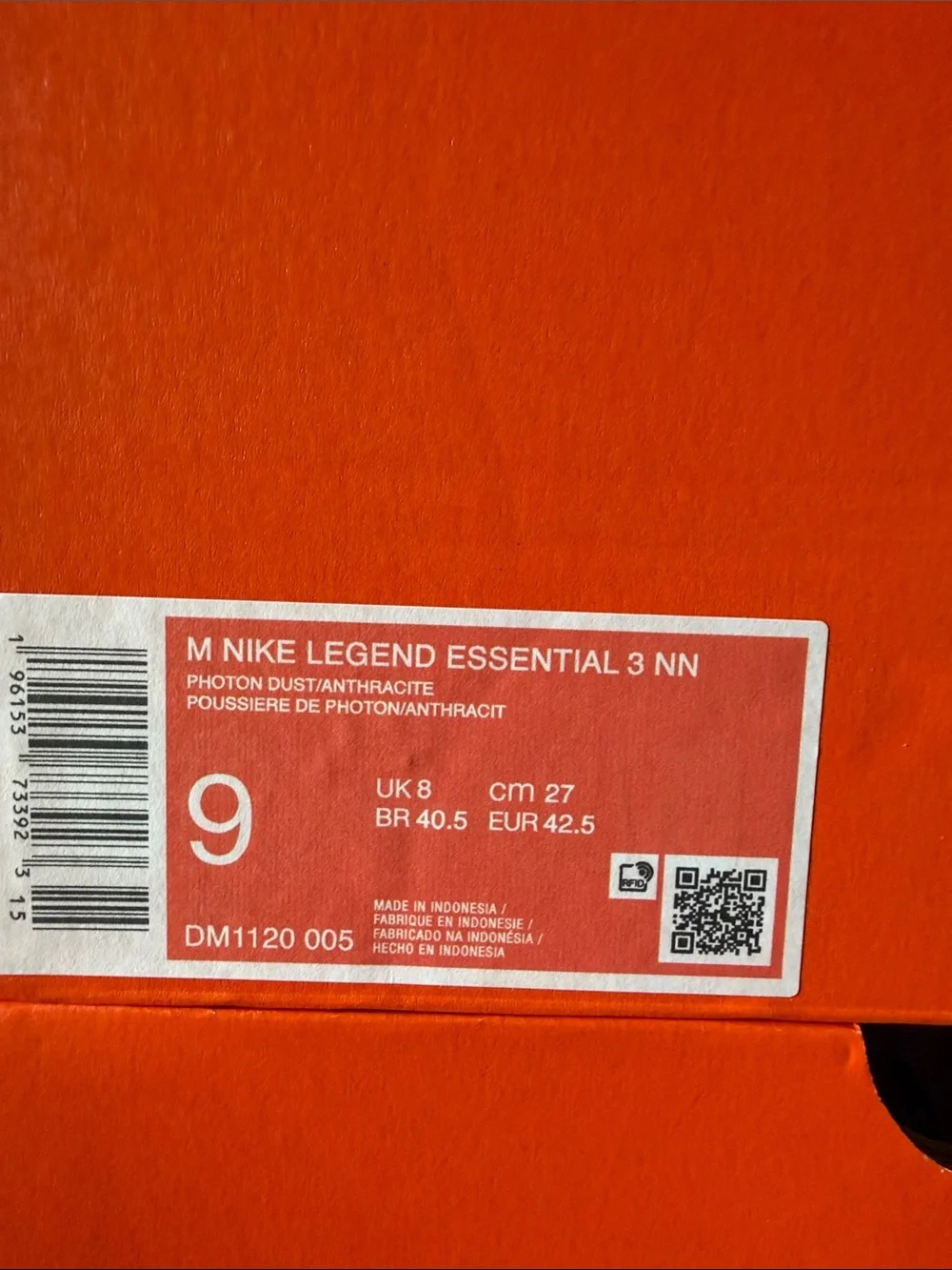 Nike Legend Essential 3 Photon Grey DM1120-005 Men’s Size 9